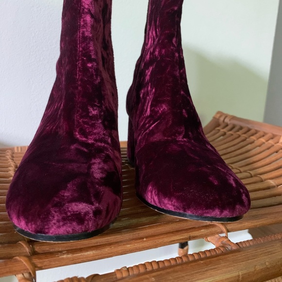 Via Spiga Velvet block heel midi boot - Picture 5 of 7